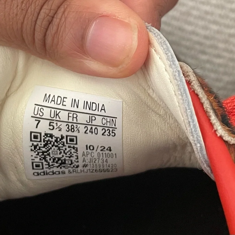 Adidas Samba OG Leopard Sneakers in Dark Brown, Off-White and Orange - Picture 4 of 4